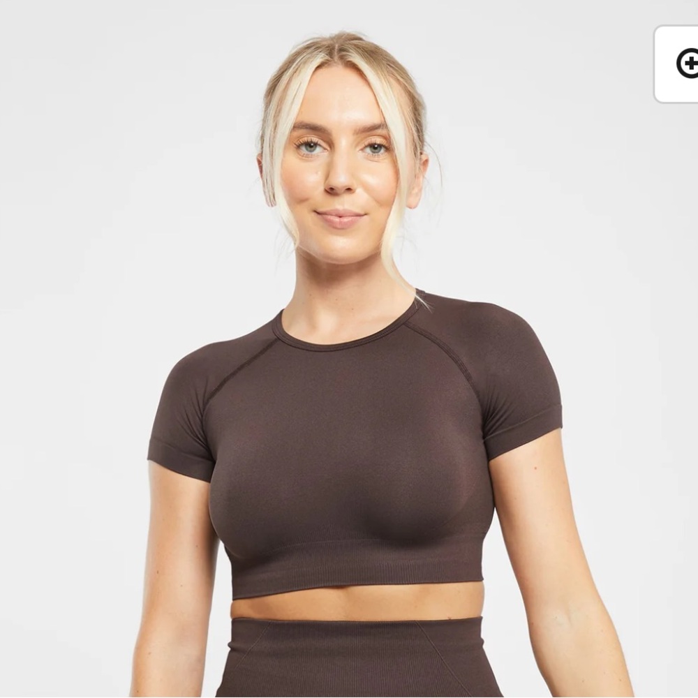 New Aybl Empower Seamless Crop Top Cocoa Brown
